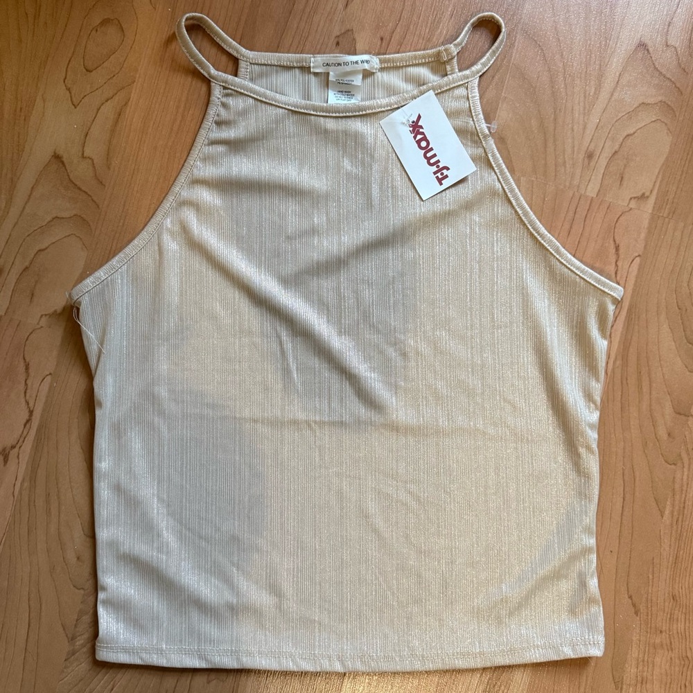 NWT Gold Cropped Top